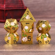 Pink Rose Electroplated Gold metal dice